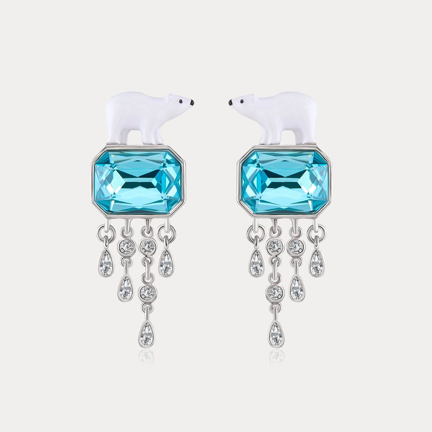Polar Bear Tassel Earrings
