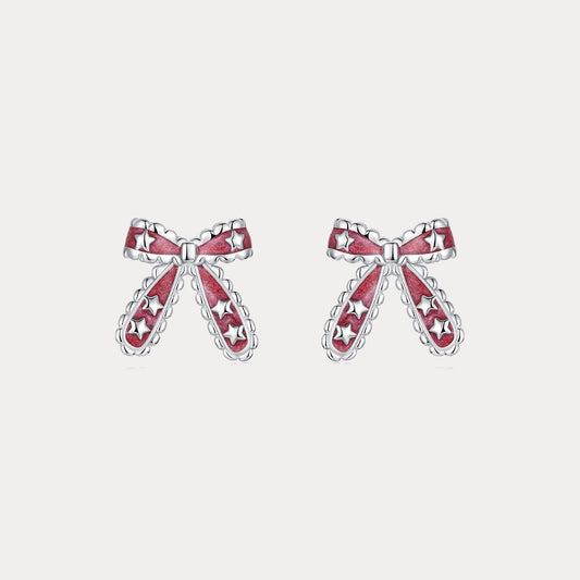 Christmas Bow Star Earrings