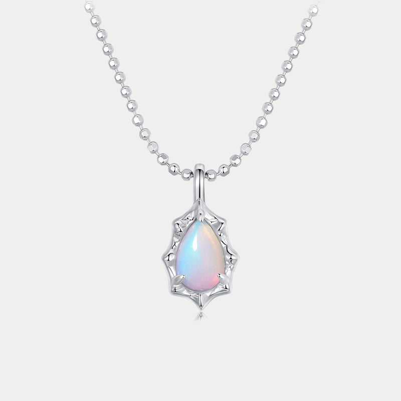 Silver Aurora Opal Necklace