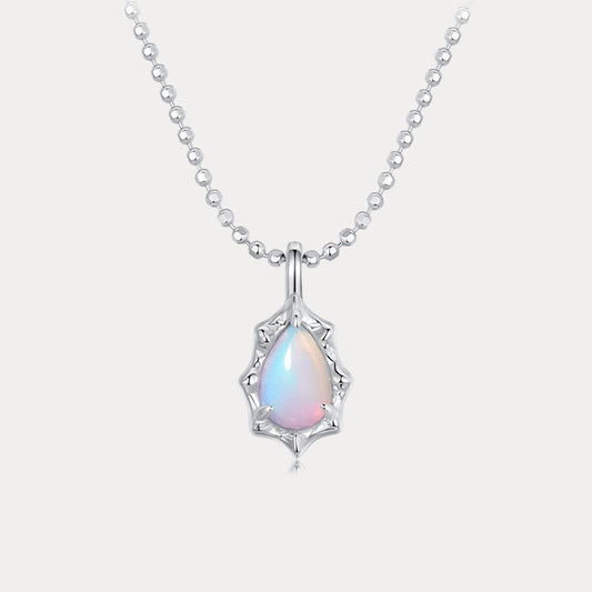 Silver Aurora Opal Necklace
