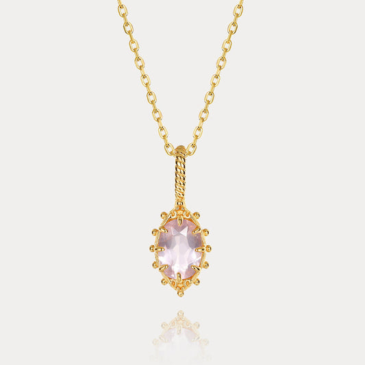 Gold Rose Quartz Necklace