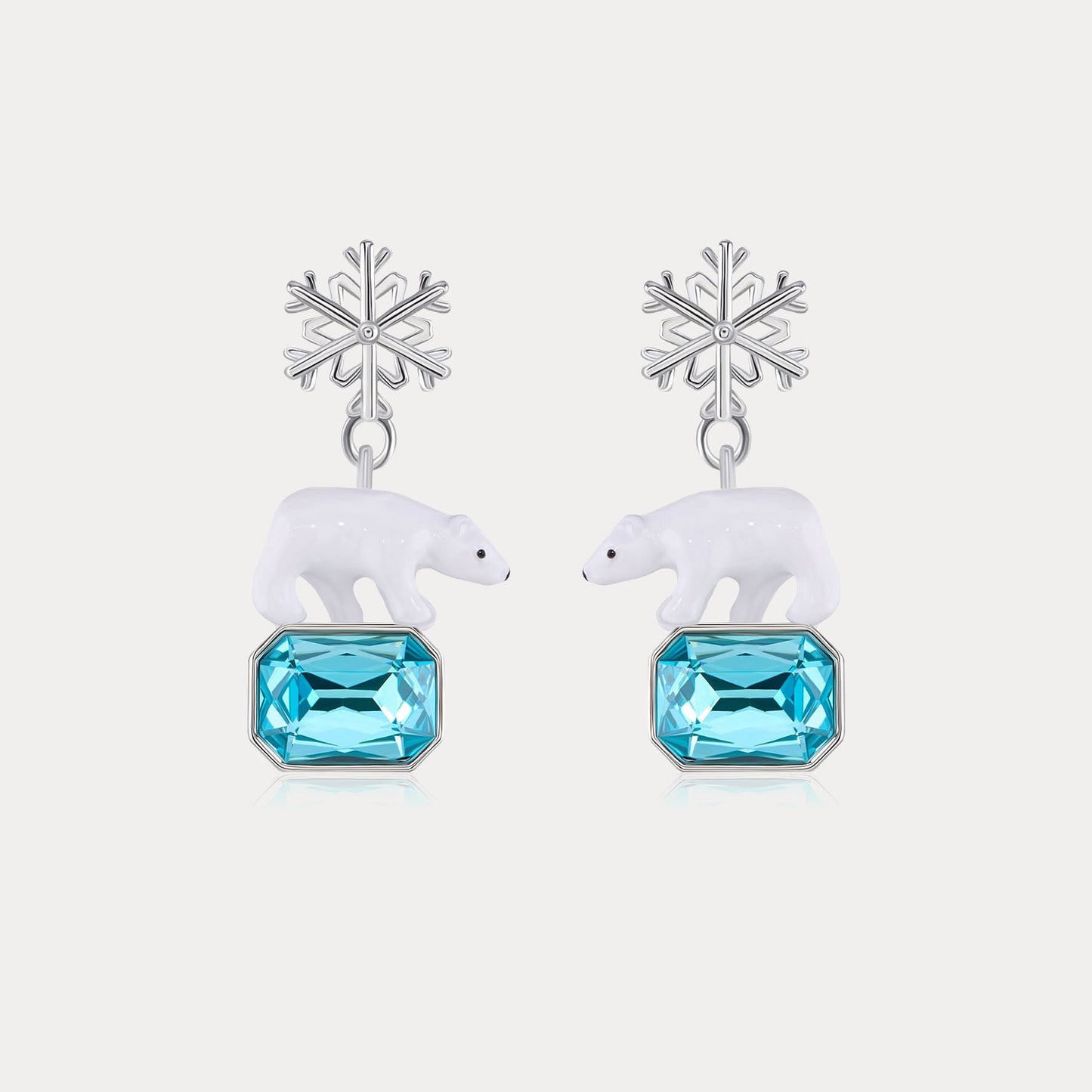 Snowflake Polar Bear Earrings