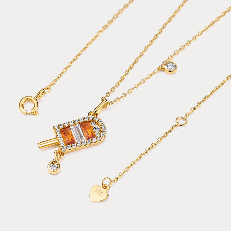 Gold Diamond Popsicle Necklace
