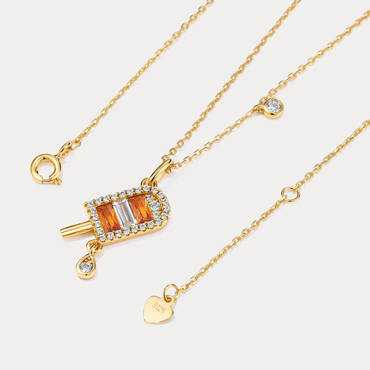 Gold Diamond Popsicle Necklace