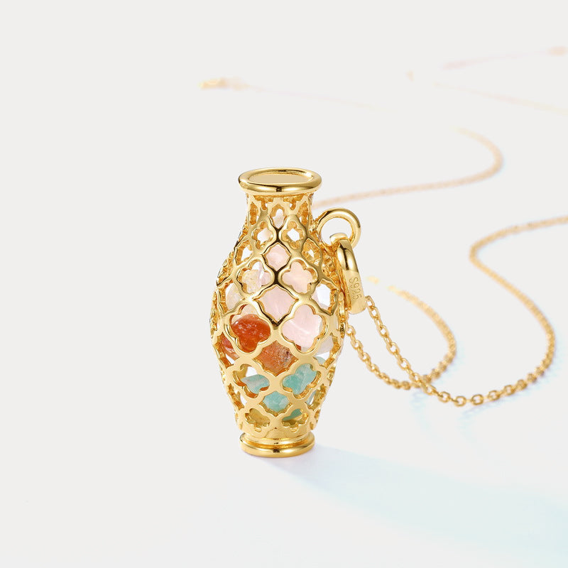Gold Hollow Amphora Necklace