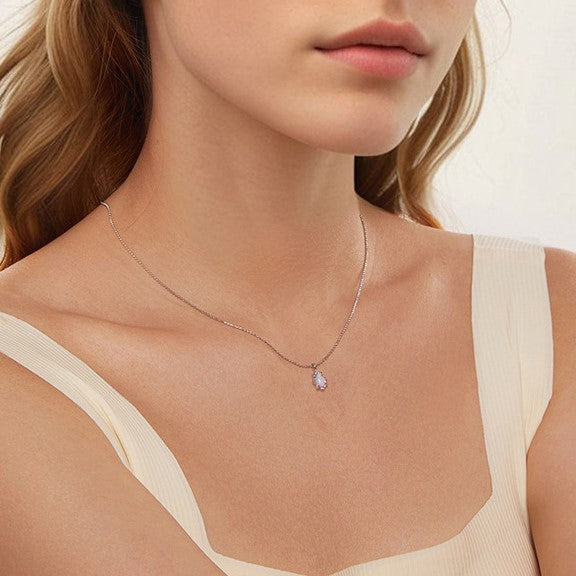 Silver Aurora Opal Necklace