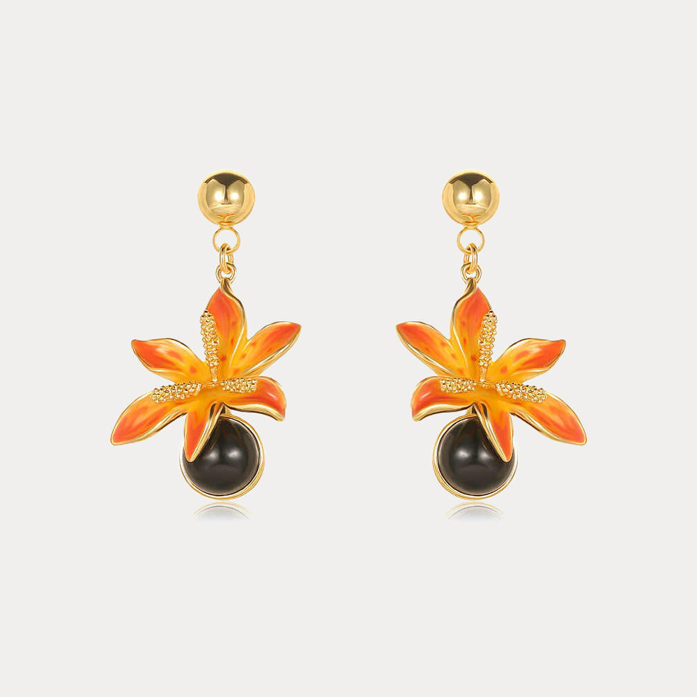 Leopard Flower Earrings