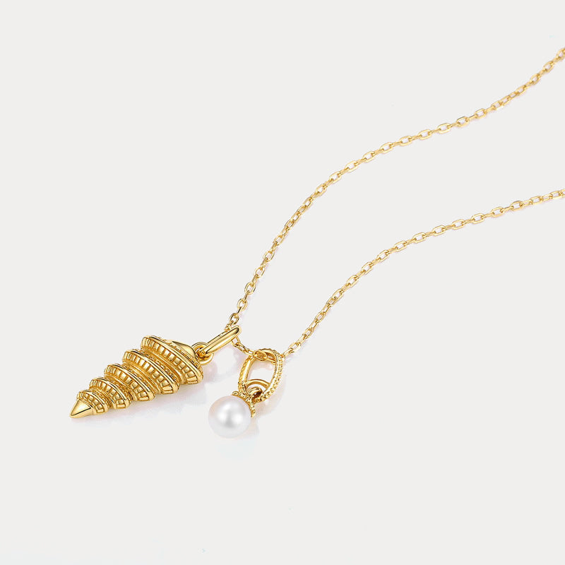 Gold Conch Seashell Necklace