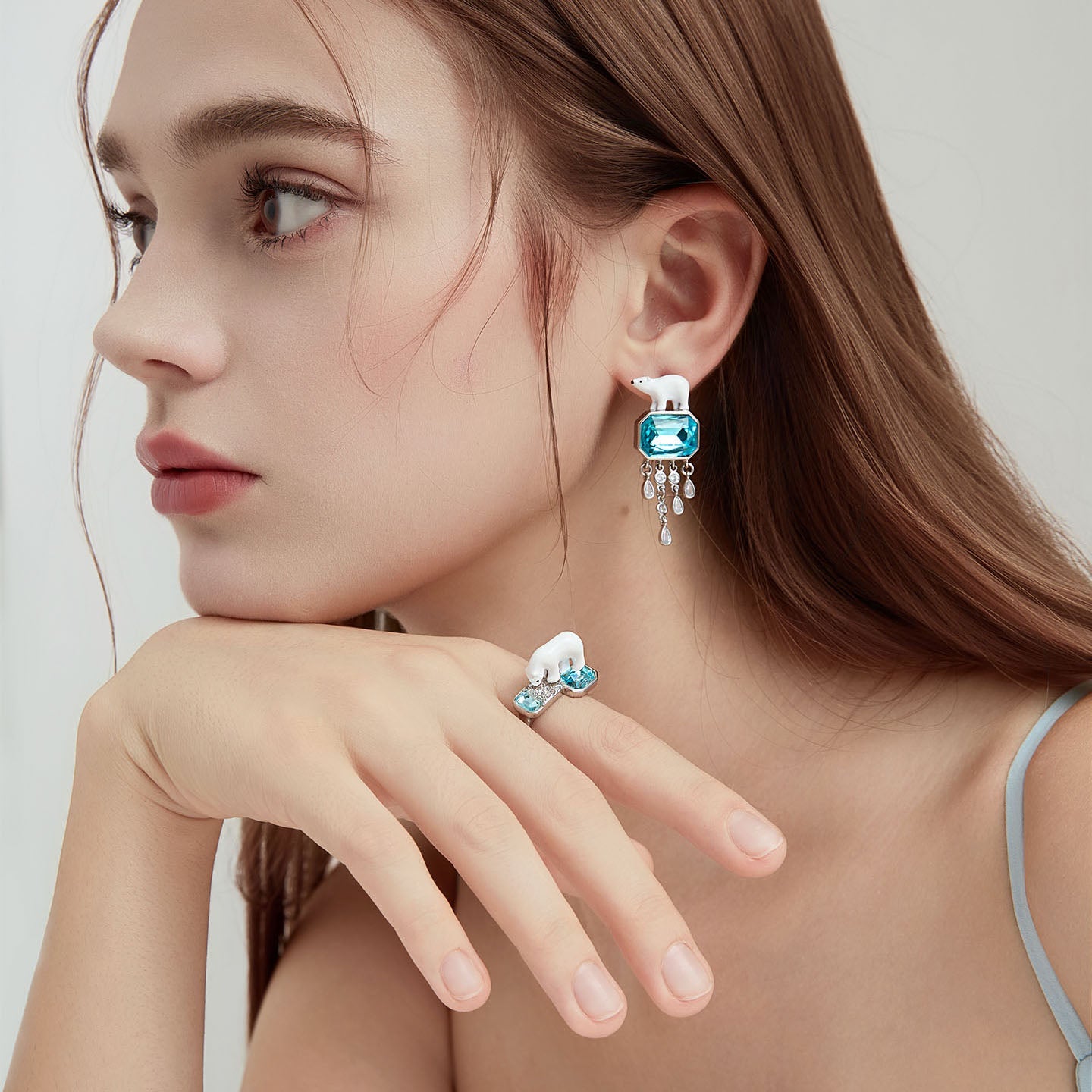 Polar Bear Tassel Earrings