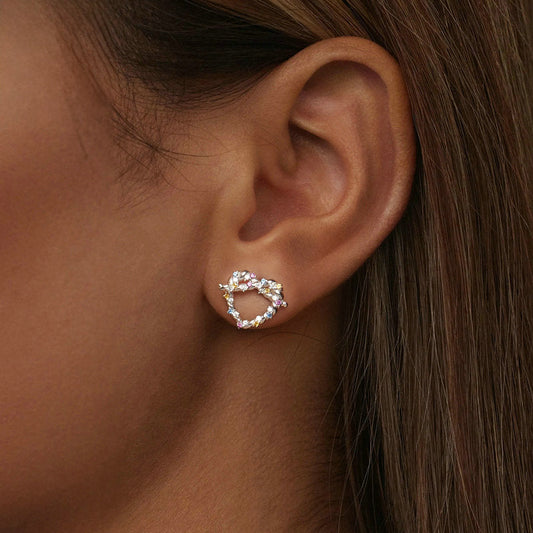 Colorful Twisted Heart Stud Earrings