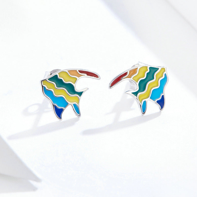Rainbow Fish Stud Earrings