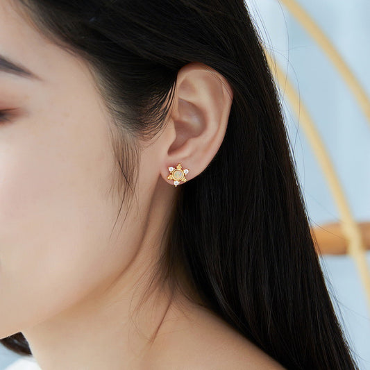 Opal Star Stud Earrings