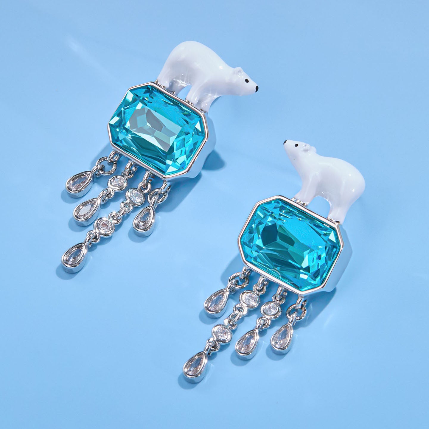 Polar Bear Tassel Earrings