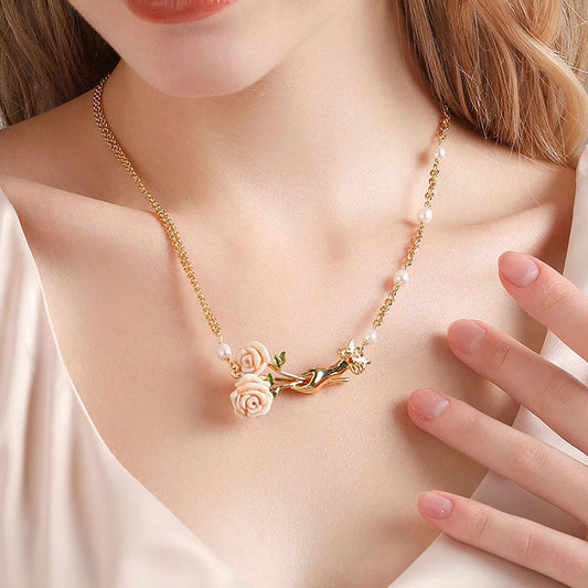 Champagne Rose Necklace