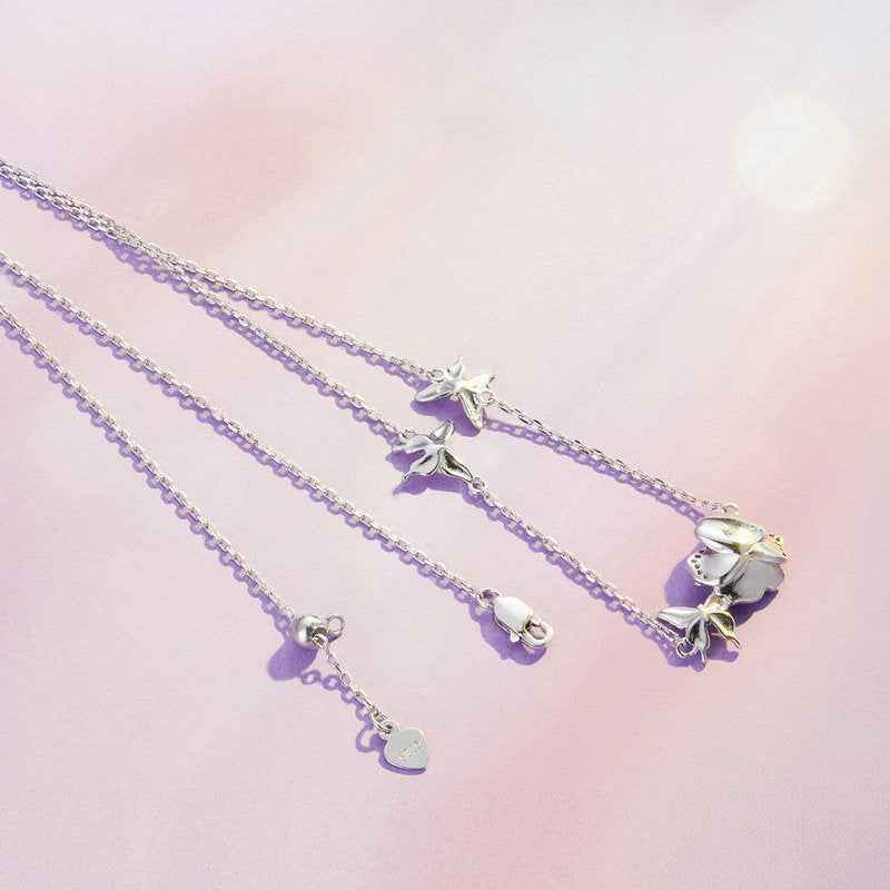 Silver Pansy Necklace