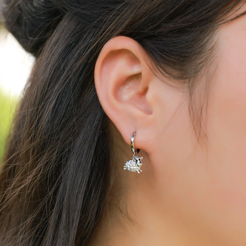 Silver Sheep Earrings