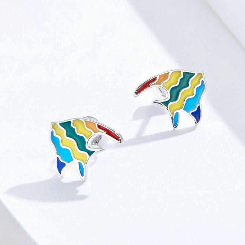 Rainbow Fish Stud Earrings