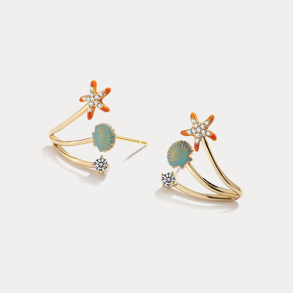Starfish Shell Earrings