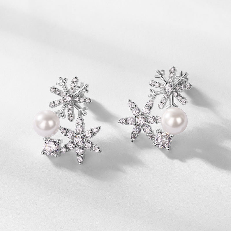 Snowflake Pearl Earrings