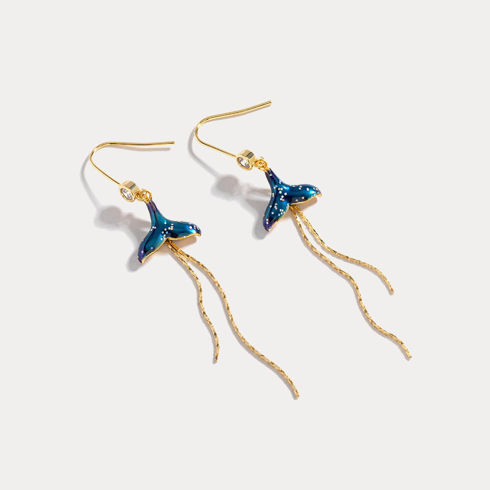 Mermaid Tail Thread Earrings