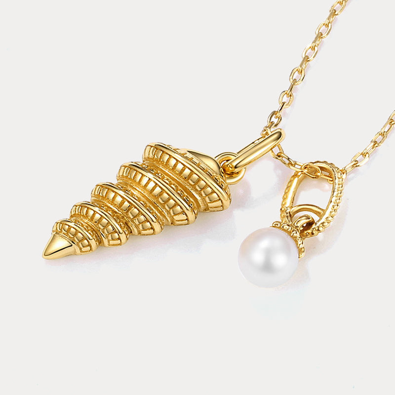 Gold Conch Seashell Necklace