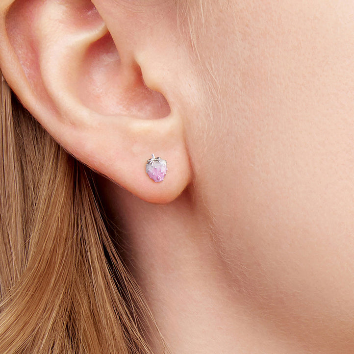 Silver Strawberry Earrings