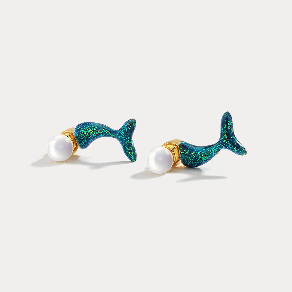 Whale Pearl Earrings