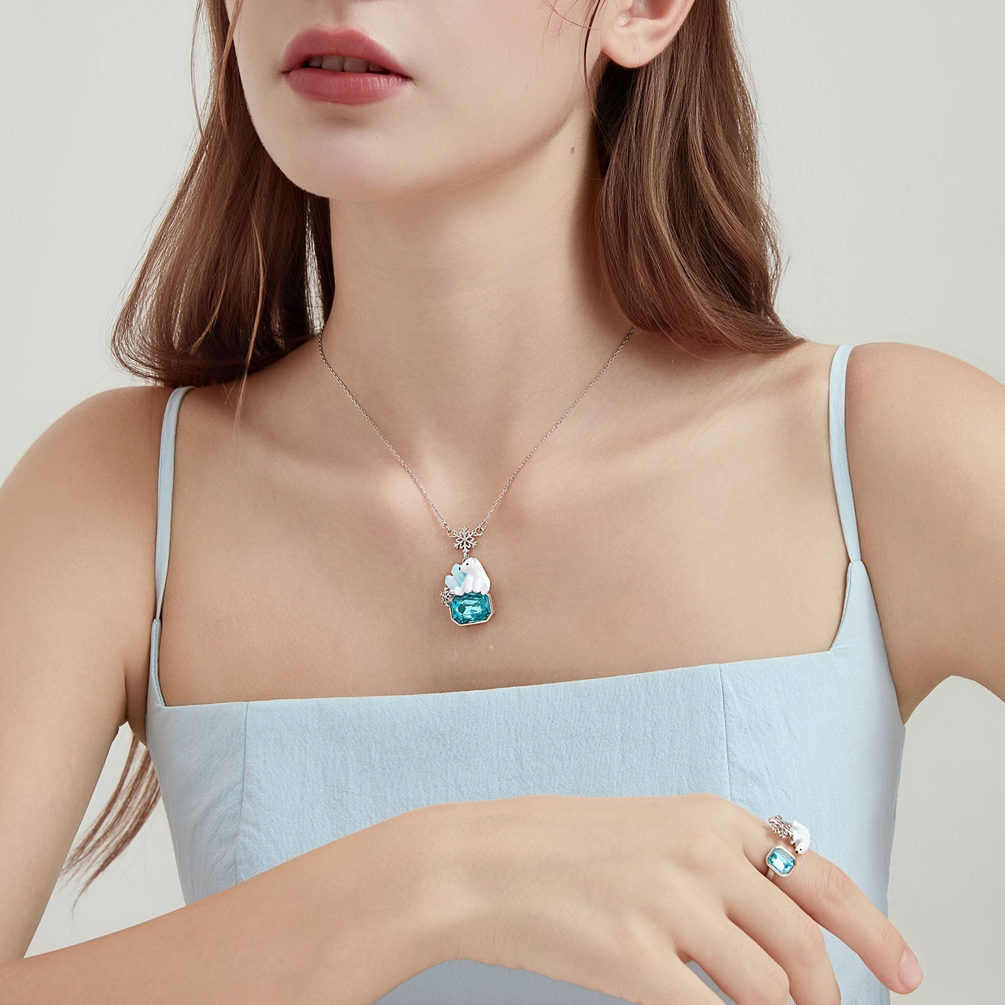 Snowflake Polar Bear Necklace