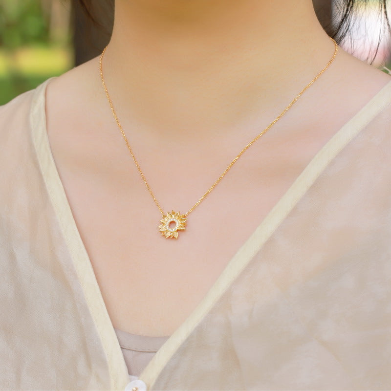 Gold Sunflower Necklace
