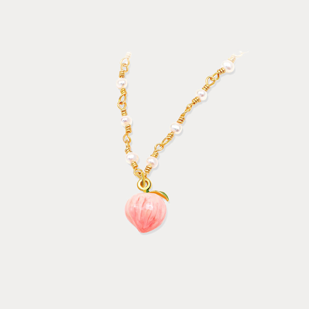 Peach Pearl Necklace