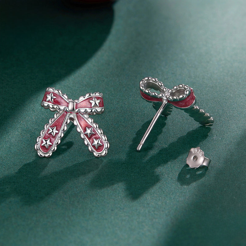 Christmas Bow Star Earrings