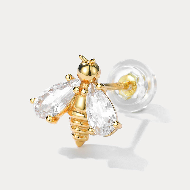 Diamond Bee Earrings