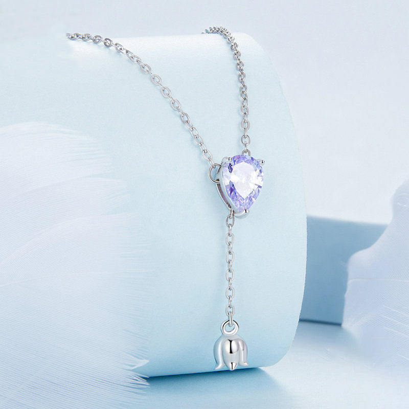 Vertical Lariat Lily Necklace