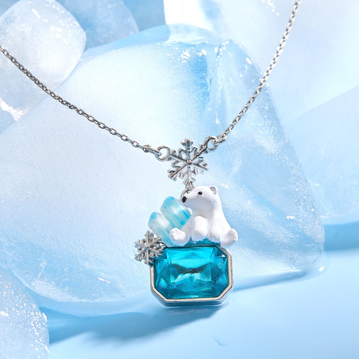 Snowflake Polar Bear Necklace