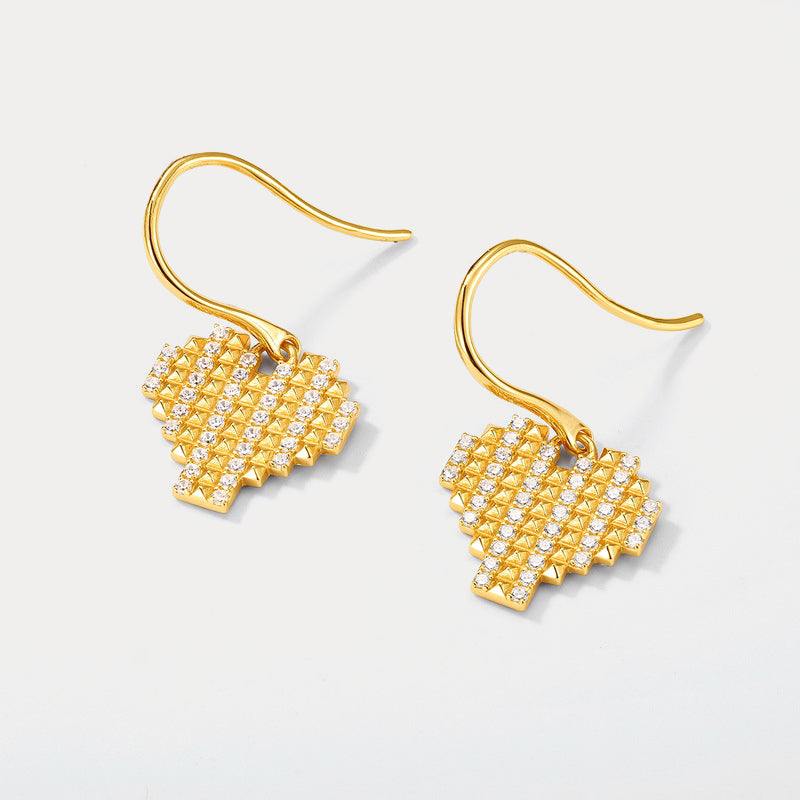 Gold Heart Hook Earrings