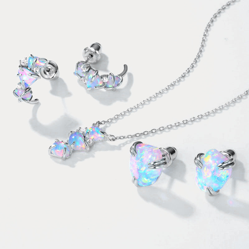 Triangle Opal Earrings