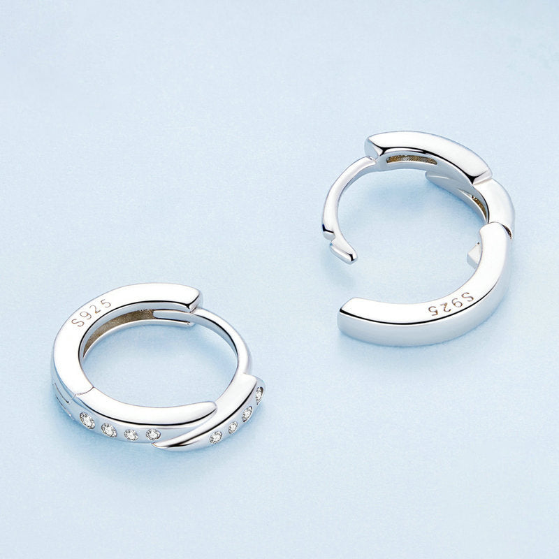 Silver Punk Spike Hoop Earrings