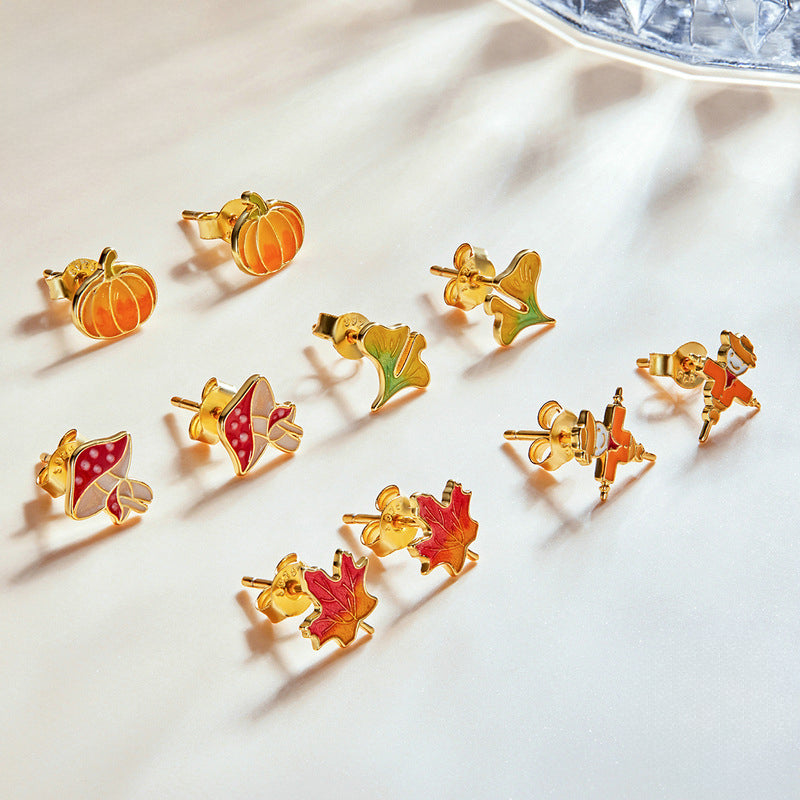 Pumpkin Stud Earrings