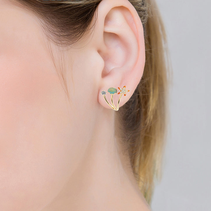 Starfish Shell Earrings