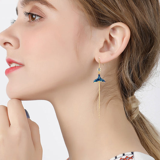 Mermaid Tail Thread Earrings