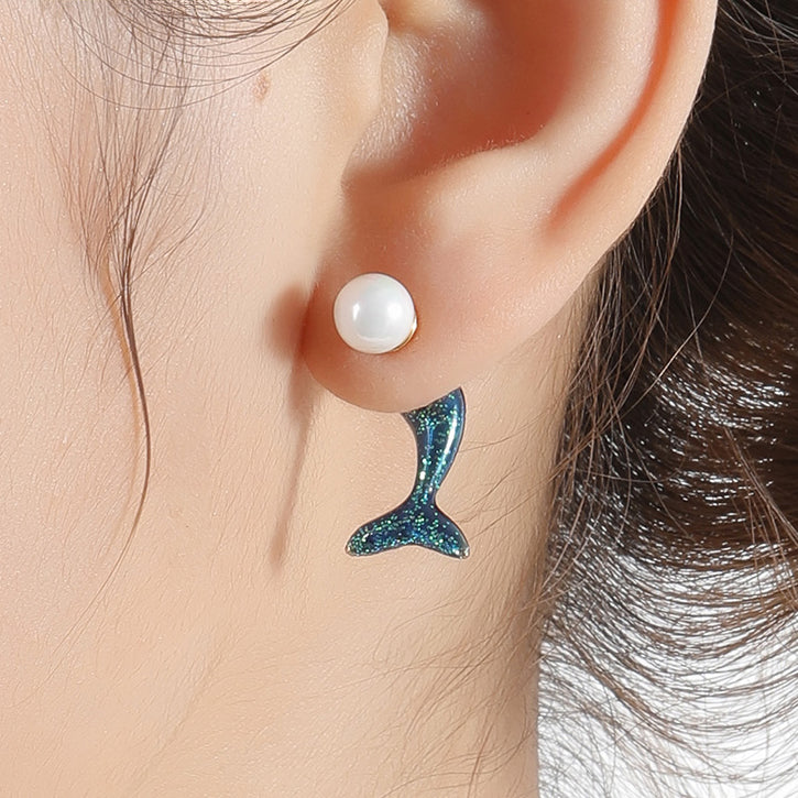Whale Pearl Earrings