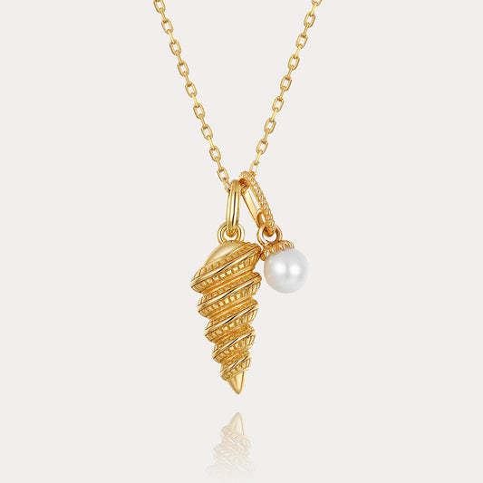 Gold Conch Seashell Necklace
