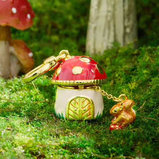 Squirrel Mushroom Locket Necklace