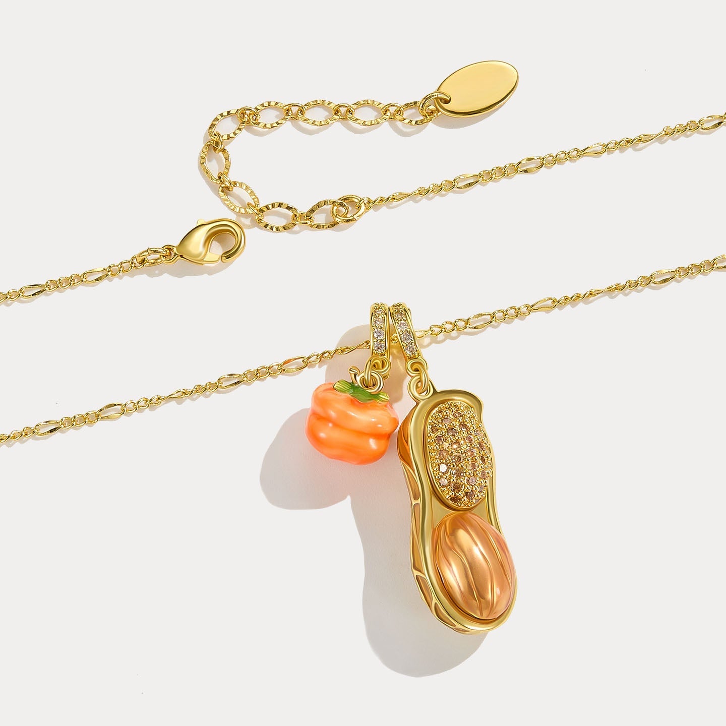 Lucky Peanuts & Persimmon Necklace