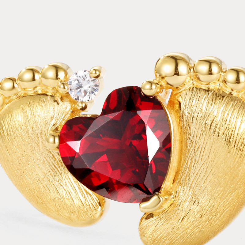 Ruby Baby Footprint Necklace