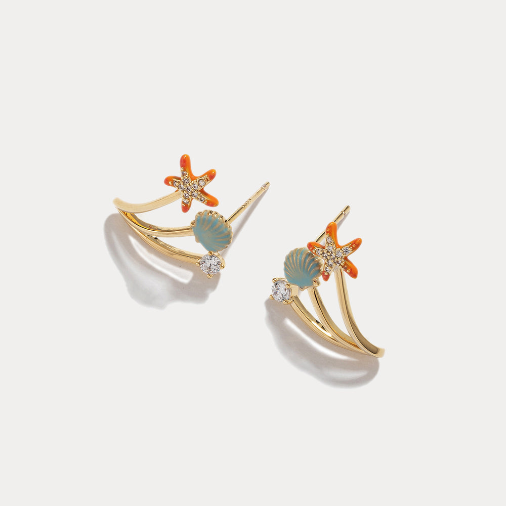 Starfish Shell Earrings
