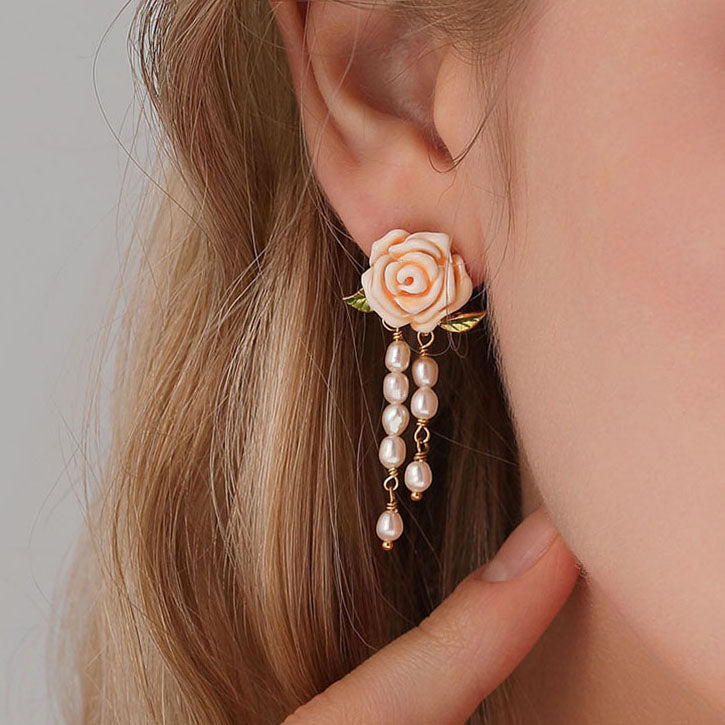 Champagne Rose Earrings