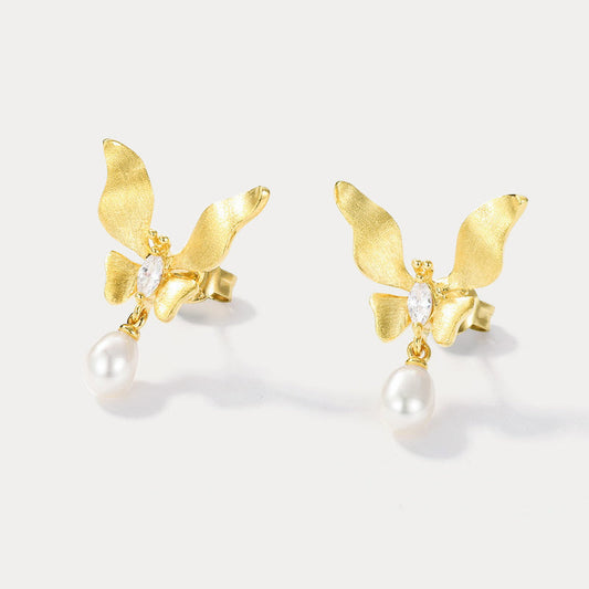 Butterfly Freshwater Pearl Earrings