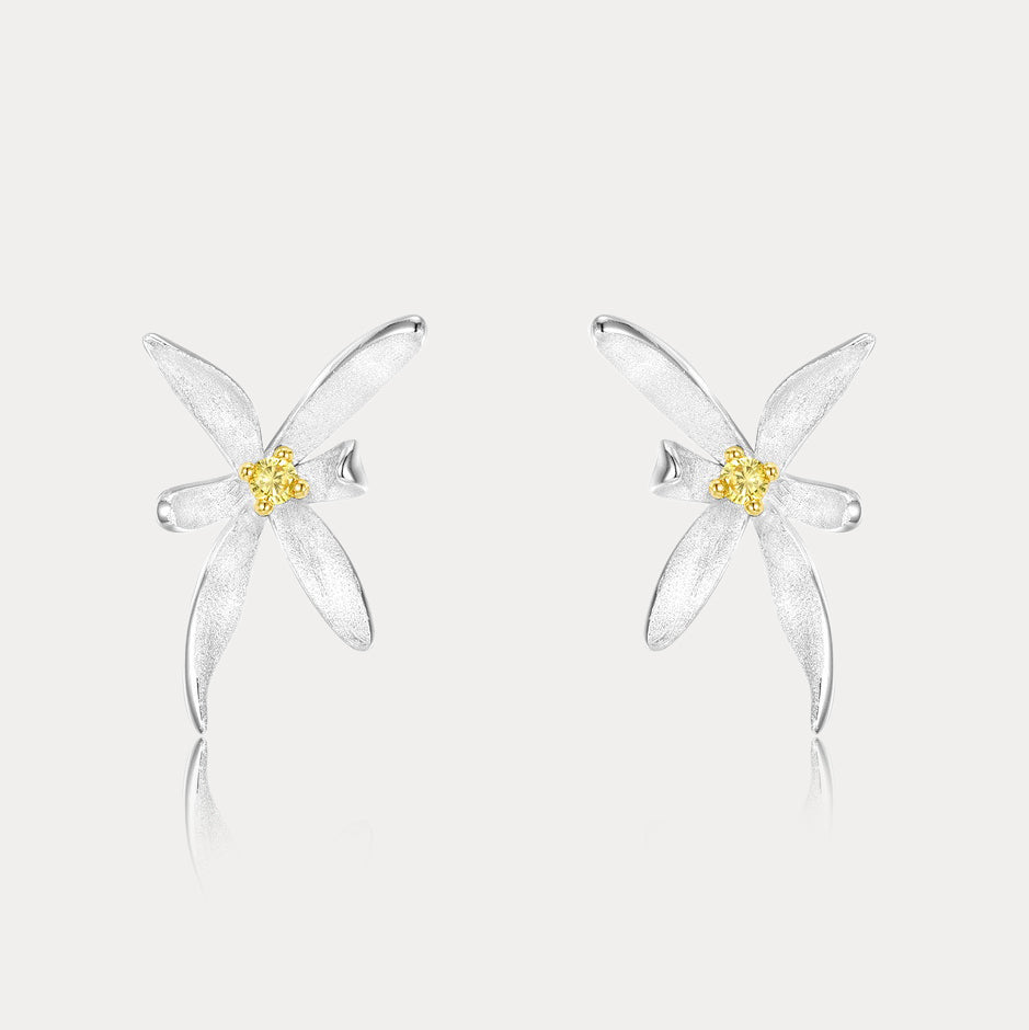 Silver Osmanthus Stud Earrings
