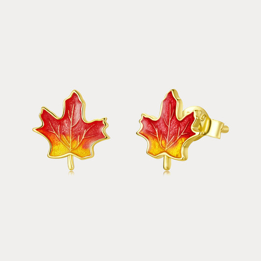 Maple Leaf Stud Earrings